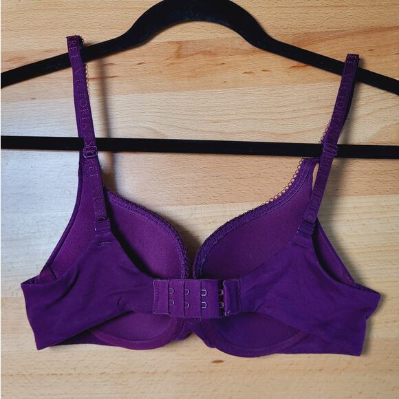 Victoria's Secret Body By Victoria Perfect Shape Purple Underwire Lace Bra 32B - Picture 6 of 12